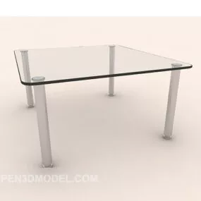Modern Minimalist Glass Dining Table 3d model