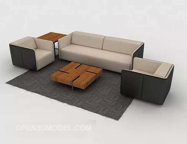 Modern Minimalist Gray-brown Sofa Sets 3d model Modern Minimalist Gray-brown Sofa Sets 3d model