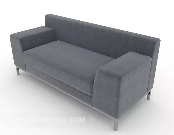 Modern Minimalist Grey Double Sofa 3d model Modern Minimalist Grey Double Sofa 3d model