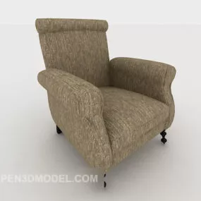 Modern Minimalist Grey Single Sofa 3d model