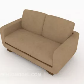 Modern Minimalist Home Brown Double Sofa 3d model