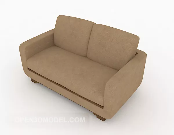 Modern Minimalist Home Brown Double Sofa 3d model Modern Minimalist Home Brown Double Sofa 3d model