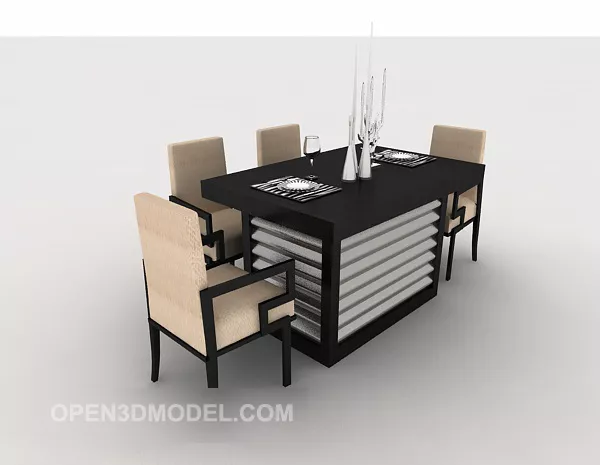 Modern Minimalist Home Dining Table 3d model Modern Minimalist Home Dining Table 3d model