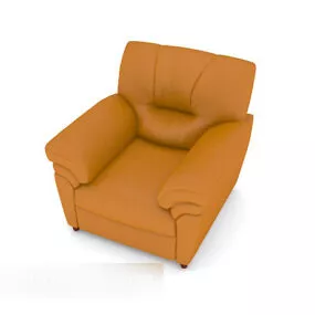 Modern Minimalist Leather Single Sofa 3d model