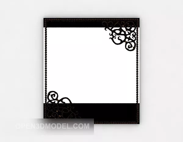 Thick Frame Square Mirror 3d model