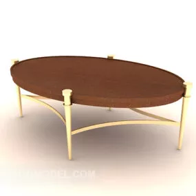 Modern Minimalist Oval Coffee Table 3d model