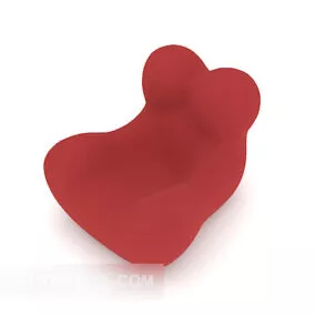 Modern Minimalist Red Single Sofa 3d model