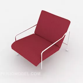 Modern Minimalist Red Lounge Chair 3d model