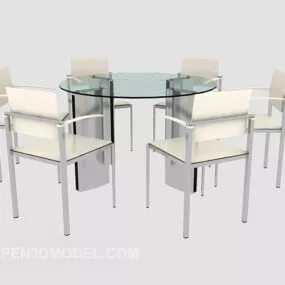 Modern Minimalist Round Dining Table 3d model