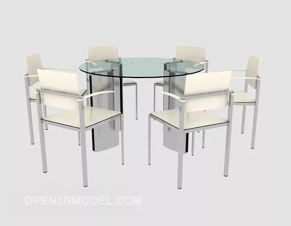 Modern Minimalist Round Dining Table 3d model Modern Minimalist Round Dining Table 3d model