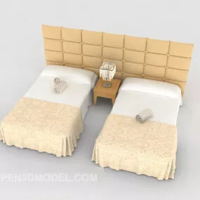 Modern Minimalist Single Bed 3d model