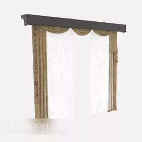 Modern Minimalist Style Curtain 3d model