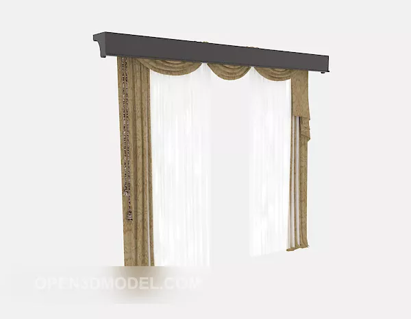 Modern Minimalist Style Curtain 3d model Modern Minimalist Style Curtain 3d model