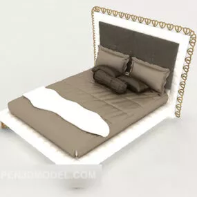 Modern Minimalist Style Double Bed 3d model