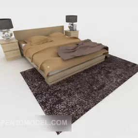 Modern Minimalist Style Home Bed 3d model