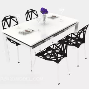 Modern Minimalist Table Chair 3d model