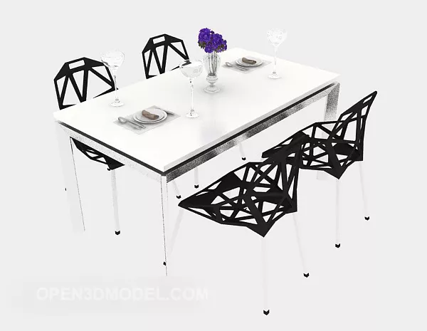 Modern Minimalist Table Chair 3d model Modern Minimalist Table Chair 3d model