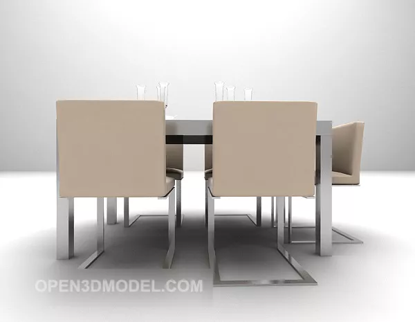 Home Modern Minimalist Table And Chairs 3d model Home Modern Minimalist Table And Chairs 3d model