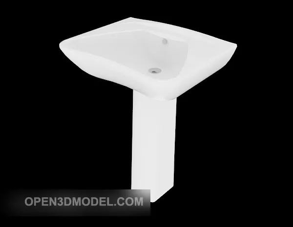 Washbasin On Table Cloth With Tableware 3d model