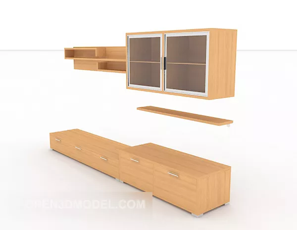 Modern Minimalist Wooden Cabinet 3d model Modern Minimalist Wooden Cabinet 3d model