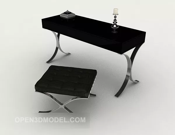Modern Personality Black Table Chair 3d model Modern Personality Black Table Chair 3d model