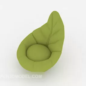 Modern Green Fabric Single Sofa 3d model