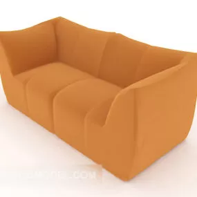 Modern Home Yellow Double Sofa 3d model