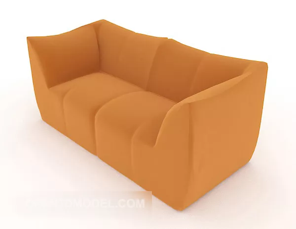 Modern Home Yellow Double Sofa 3d model Modern Home Yellow Double Sofa 3d model