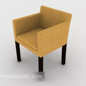 Modern Personality Yellow Single Sofa 3d model