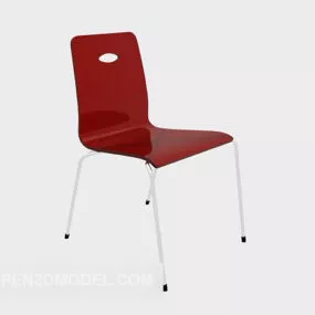 Modern Plastic Dining Chair Red Color 3d model