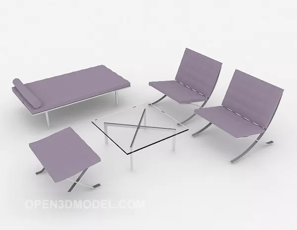 Modern Purple Combination Sofa 3d model Modern Purple Combination Sofa 3d model