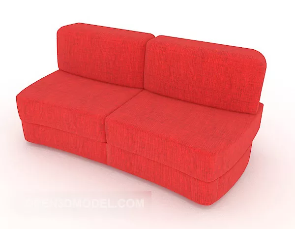 Modern Red Double Sofa 3d model Modern Red Double Sofa 3d model