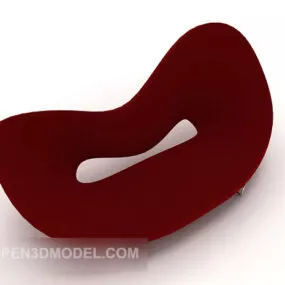 Modern Red Personality Single Sofa 3d model