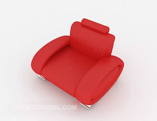Modern Red Single Sofa 3d model Modern Red Single Sofa 3d model