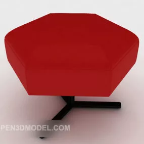 Modern Red Sofa Stool 3d model