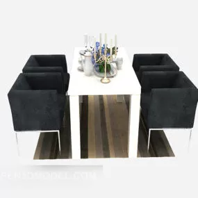 Modern Restaurant Table Chair 3d model