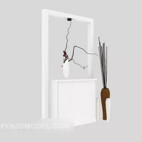 Modern Wall Cabinet With Vase Decor 3d model