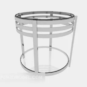 Round Glass Restaurant Coffee Table 3d model