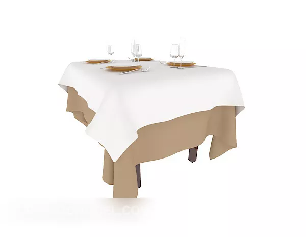 Modern Round Practical Dining Table 3d model Modern Round Practical Dining Table 3d model