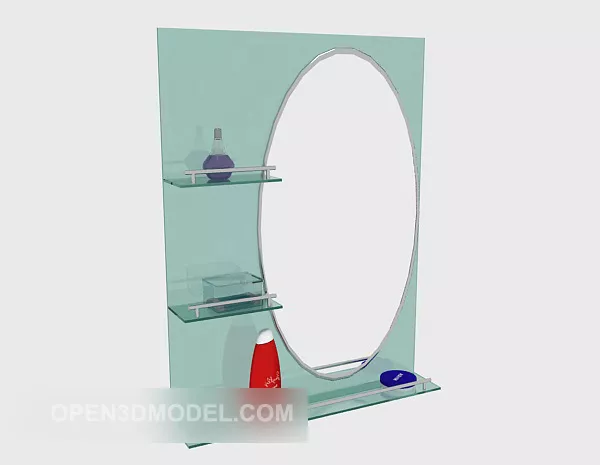 Stained Mirror With Tree Decoration 3d model