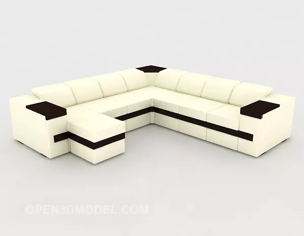 Modern Simple Black And White Multiplayer Sofa 3d model Modern Simple Black And White Multiplayer Sofa 3d model