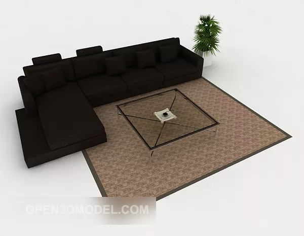 Modern Simple Business Multi-person Sofa 3d model Modern Simple Business Multi-person Sofa 3d model
