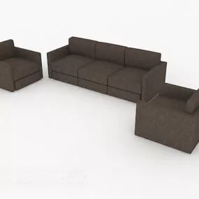 Modern Simple Dark Combination Sofa 3d model