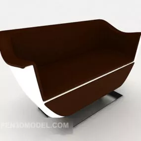 Modern Simple Dark Red Single Sofa 3d model