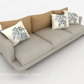 Modern Simple Fresh Multi-person Sofa 3d model