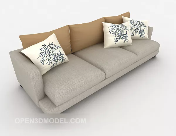 Modern Simple Fresh Multi-person Sofa 3d model Modern Simple Fresh Multi-person Sofa 3d model