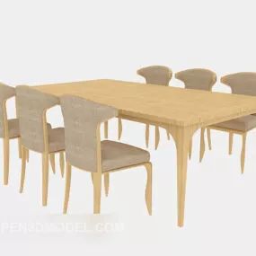 Modern Simple Home Table Chair Set V1 3d model