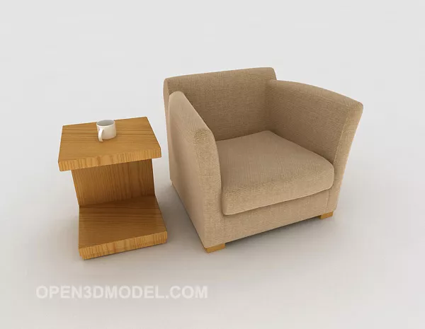 Modern Simple Light Brown Single Sofa 3d model Modern Simple Light Brown Single Sofa 3d model