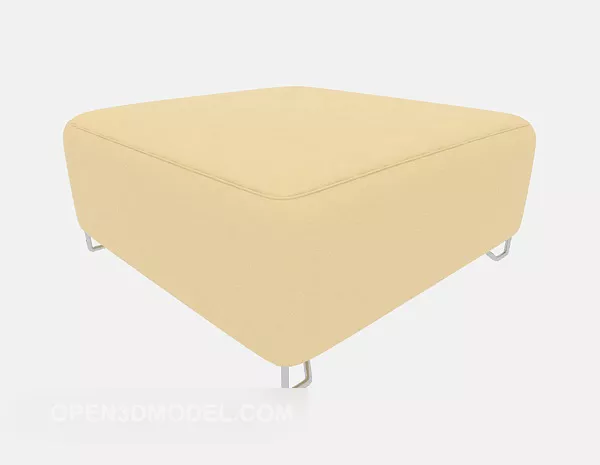Modern Simple Light Yellow Sofa Stool 3d model Modern Simple Light Yellow Sofa Stool 3d model