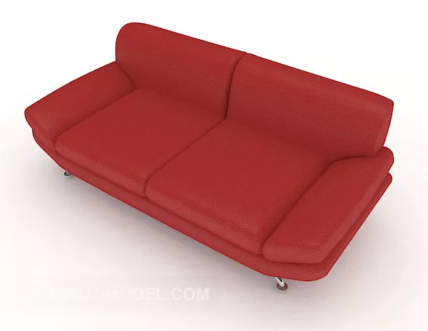 Modern Simple Red Double Sofa 3d model Modern Simple Red Double Sofa 3d model
